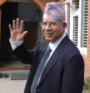 Leader of Communist Party of Nepal (United Marxist Leninist) Madhav Kumar Nepal at his residence in Katmandu May 18, 2009. Nepal is likely form a new coalition government and replace current caretaker Prime Minister Pushpa Kamal Dahal "Prachandra" after he received the backing of over 350 members of parliament from 22 parties. Post Photo/Shaligram Tiwari/Kantipur